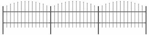 Zahradní plot s kopím nahoře ocelový 504 x 100 cm černý 277714