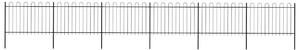 Zahradní plot s obloukem nahoře ocelový 1005 x 120 cm černý 277670