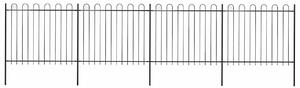 Zahradní plot s obloukem nahoře ocelový 671 x 150 cm černý 277677