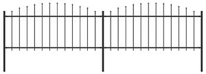 Zahradní plot s hroty ocel (0,5–0,75) x 3,4 m černý 277704