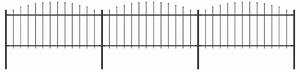 Zahradní plot s kopím nahoře ocelový 504 x 75 cm černý 277705