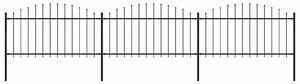 Zahradní plot s kopím nahoře ocelový 504 x 150 cm černý 277732