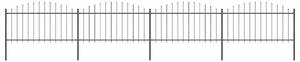 Zahradní plot s kopím nahoře ocelový 671 x 150 cm černý 277733