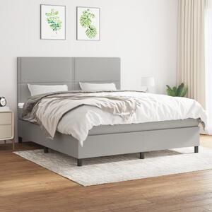 Box spring postel s matrací světle šedá 180 x 200 cm textil 3141713