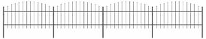 Zahradní plot s kopím nahoře ocelový 671 x 125 cm černý 277724