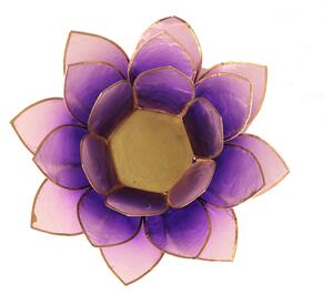 Svícen – lotosový květ – světle fialový – velký