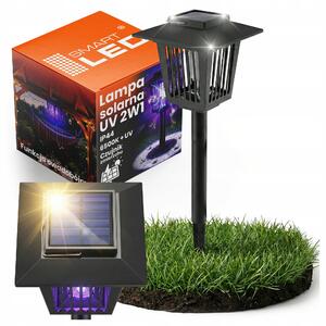 LED solární zápichové svítidlo 44 cm s UV lapačem hmyzu, 1 W, studená bílá, IP44