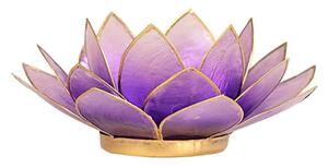 Svícen – lotosový květ – světle fialový – velký