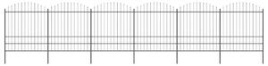 Zahradní plot s kopím nahoře ocelový 1005 x 200 cm černý 277753