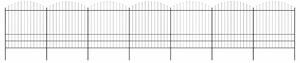 Zahradní plot s kopím nahoře ocelový 1172 x 200 cm černý 277754