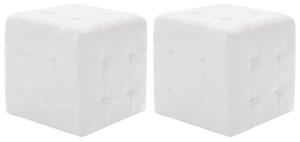 Taburety 2 ks bílé 30 x 30 x 30 umělá kůže 278389
