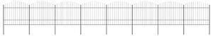 Zahradní plot s kopím nahoře ocelový 1339 x 175 cm černý 277746