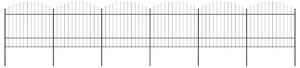 Zahradní plot s kopím nahoře ocelový 1005 x 175 cm černý 277744