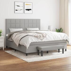 Box spring postel s matrací světle šedá 160 x 200 cm textil 3136605