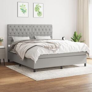 Box spring postel s matrací světle šedá 160 x 200 cm textil 3142025