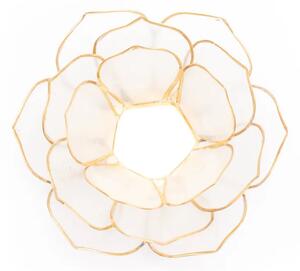 Svícen - lotosový květ - bílý se zlatým okrajem