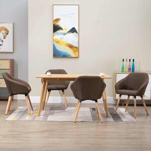 Jídelní židle 4 ks hnědé textil 278410