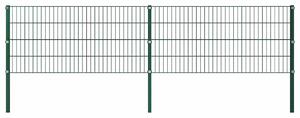 Plotový panel se sloupky železný 349 x 80 cm zelený 278605
