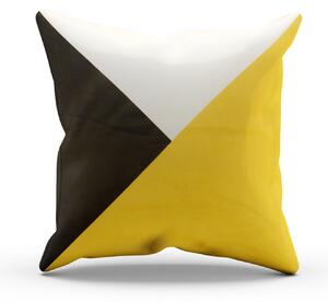 Povlak na polštář - geometrický vzor - žluto-černý