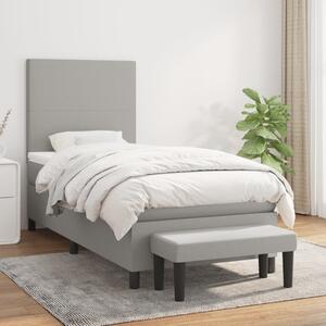 Box spring postel s matrací světle šedá 80 x 200 cm textil 3136389