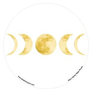 Měsíční fáze - zlaté - samolepka na sklo
