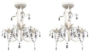 Křišťálové lustry 2 ks elegantní bílé 278738