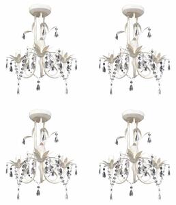 Křišťálové lustry 4 ks elegantní bílé 278739