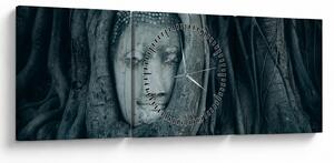 Obraz - Thajská tvář (s hodinami) (90x30 cm)