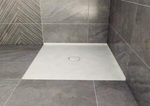 POLYSAN - MIRAI sprchová vanička z litého mramoru, obdélník 100x90x1,8cm, levá, bílá (73171)