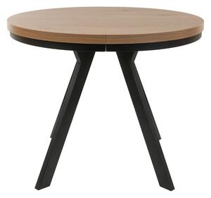 Rozkládací jídelní stůl Torino 90-190x90 cm, divoký dub s černýma nohama