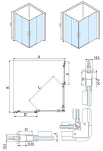 POLYSAN - ALTIS LINE čtvercový sprchový kout 1000x1000 mm, rohový vstup, čiré sklo (AL1510CAL1510C)