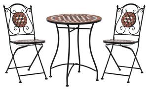 3dílný mozaikový bistro set keramický terakotový 279689