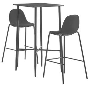 3dílný barový set textil černý 279965
