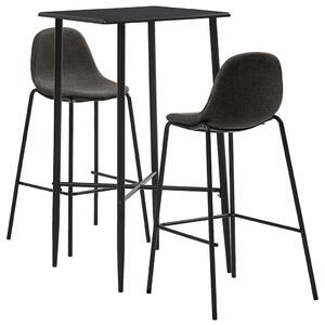 3dílný barový set textil tmavě šedý 279955