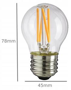 LED žárovka - E27 - G45 - 6W - 510Lm - filament - teplá bílá BERGE
