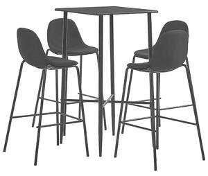 3dílný barový set textil černý 279966