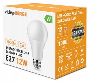 LED žárovka - MILIO - E27 - A60 - 12W - 1000Lm - studená bílá BERGE