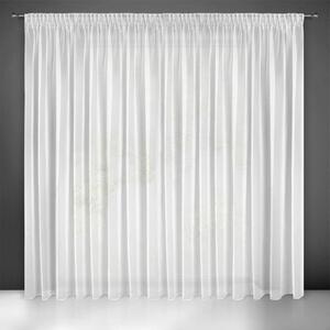 Bílá záclona na pásce ESEL vyrobena z hladké lesklé látky 350x250 cm