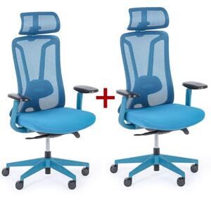Kancelářská židle MIDA 1+1 ZDARMA, modrá