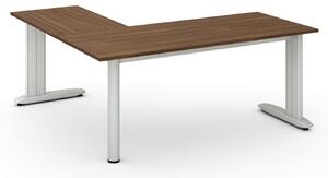 Rohový kancelářský stůl PRIMO FLEXIBLE, 180x180 cm, ořech