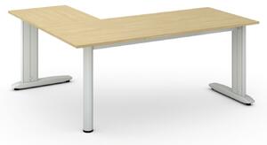 Rohový kancelářský stůl PRIMO FLEXIBLE, 180x160 cm, bříza