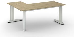 Rohový kancelářský stůl PRIMO FLEXIBLE, 180x140 cm, dub přírodní