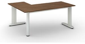 Rohový kancelářský stůl PRIMO FLEXIBLE, 180x140 cm, ořech