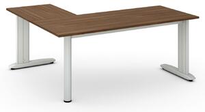 Rohový kancelářský stůl PRIMO FLEXIBLE, 180x160 cm, ořech