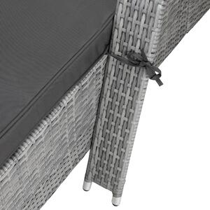 Luxusní polohovací lehátko s kolečkem šedé – tmavé podušky
