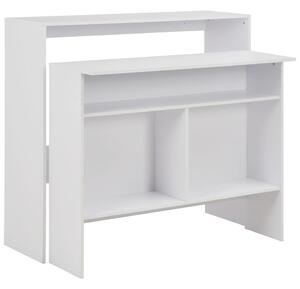 Barový stůl se 2 stolními deskami bílý 130 x 40 x 120 cm 280217