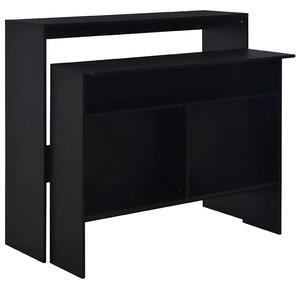 Barový stůl se 2 stolními deskami černý 130 x 40 x 120 cm 280218