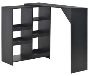 Barový stůl s pohyblivým regálem černý 138 x 39 x 110 cm 280223