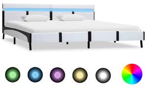 Rám postele s LED světlem bílý umělá kůže 180 x 200 cm 280301