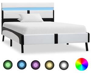 Rám postele s LED světlem bílý a černý umělá kůže 90 x 200 cm 280297